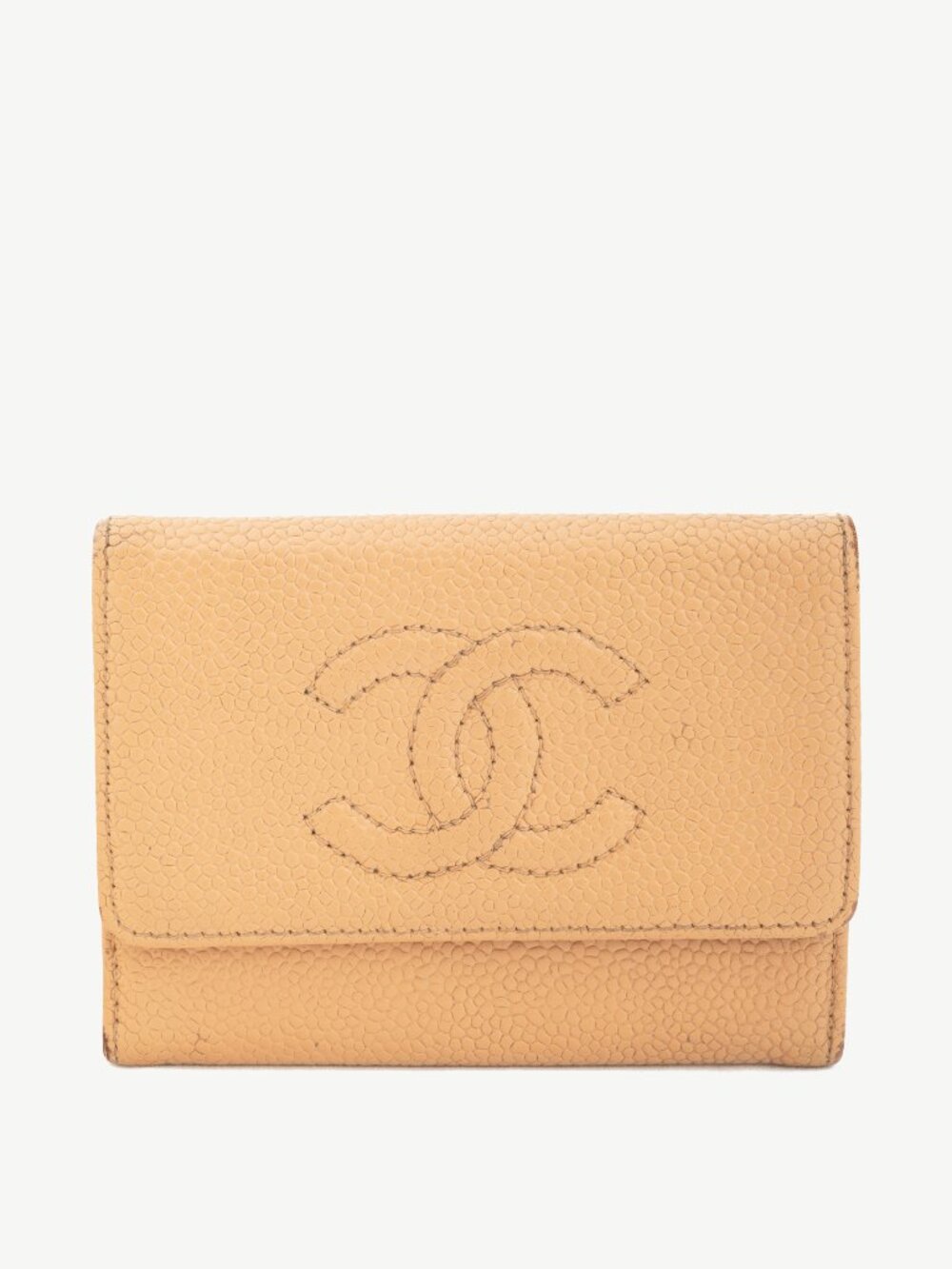 Chanel Tan Caviar Leather CC Card Holder